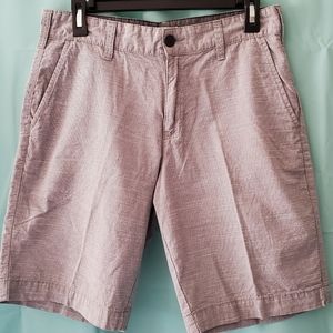 Retrofit Light Gray Stripped Flat Front Shorts